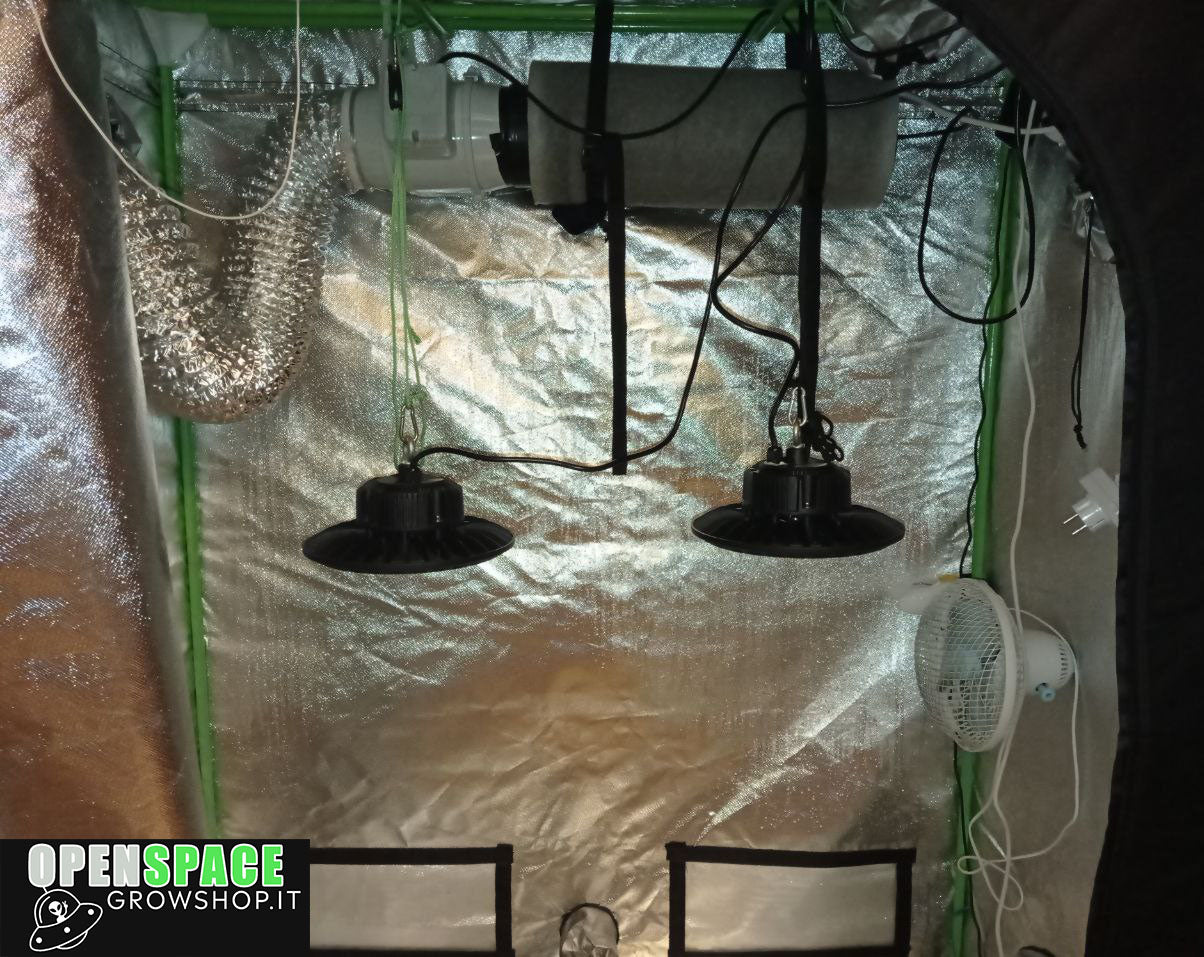 Growbox Completo Led 120x60x160 + 2 UFO LED 100W