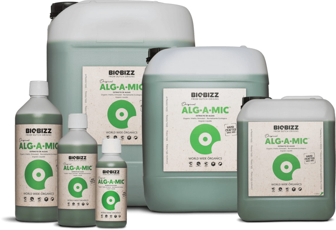 Algamic pack formati biobizz fertilizzante biologico diverse dimensioni per crescita e fioritura