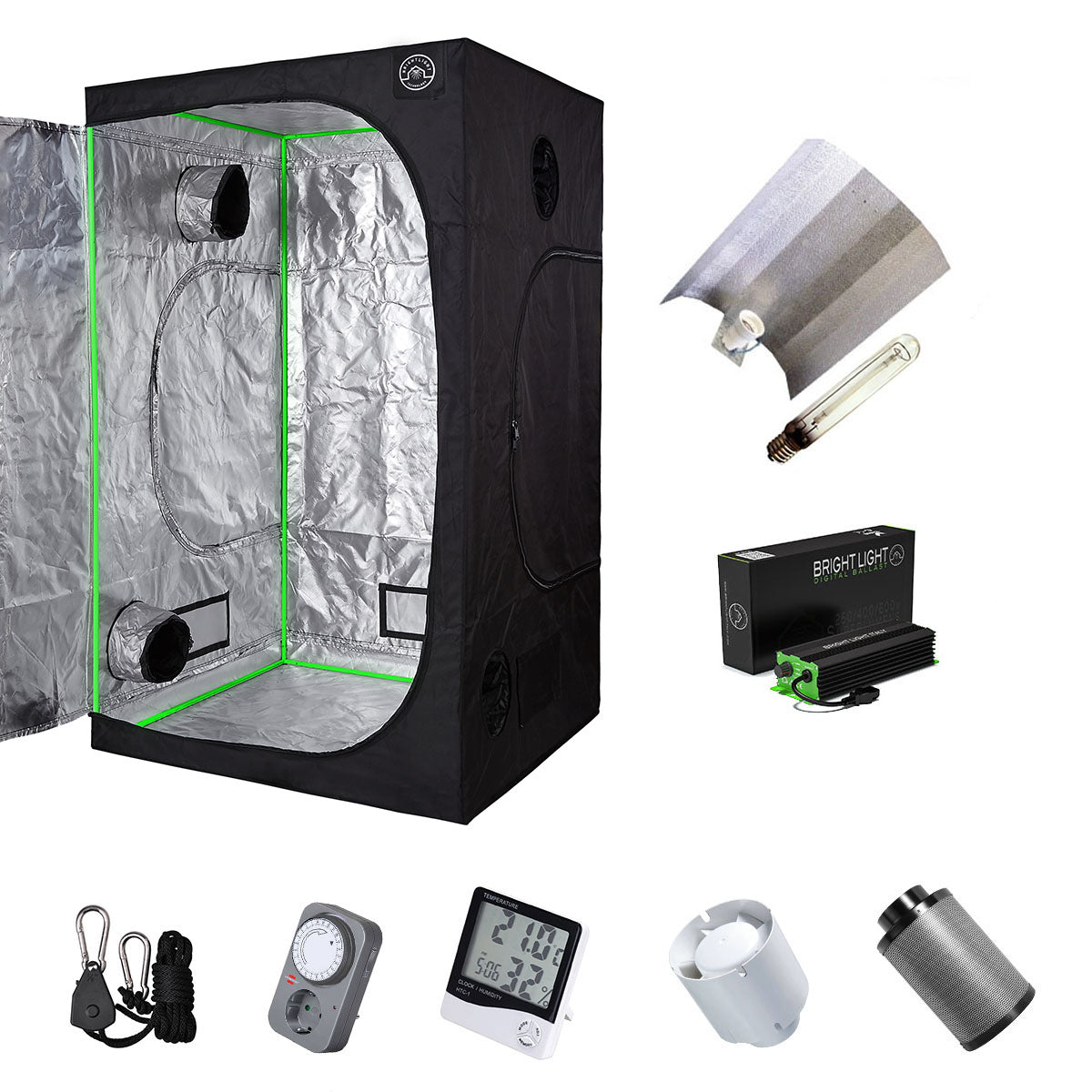 Growbox Completo BASE 100X100X200 - 250W 400W 600W HPS