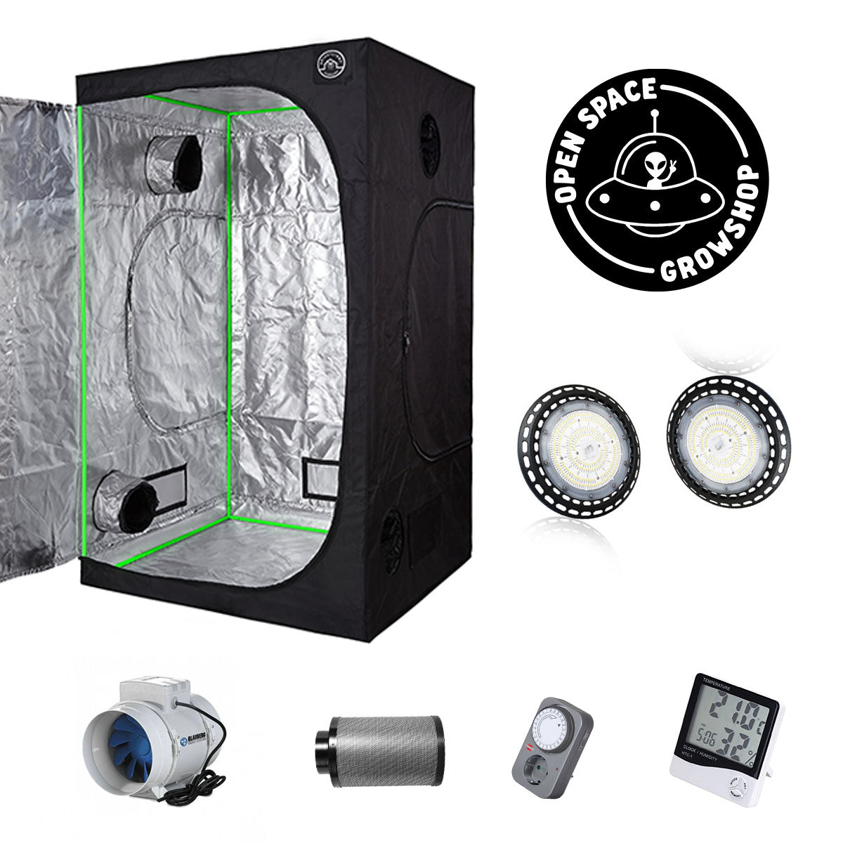 Growbox Completo PRO Led 100X100X200 - UFO LED 200W